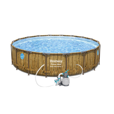 Bestway Bazén Power Steel Wood Swim Vista 5,49 x 1,22 m s pískovou filtrací Profi EVO