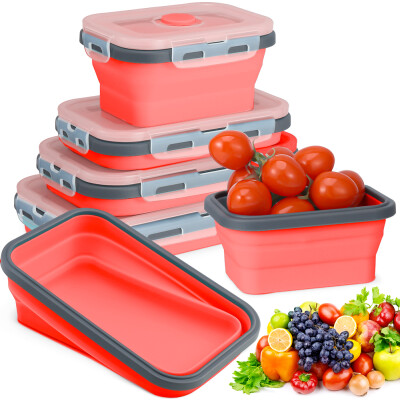 De Gusto Skládací silikonové dózy 4 ks červená